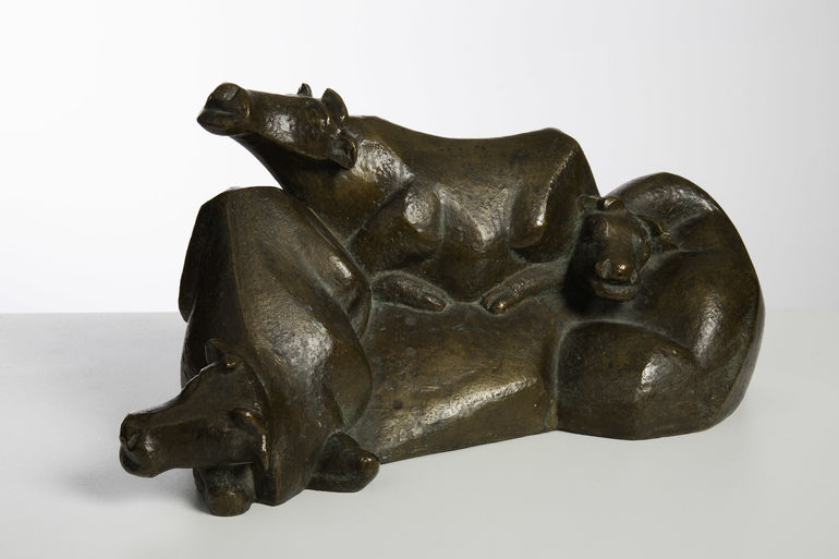 Roeder, Emy, Drei ruhende Kühe, 1923, Foto Andreas Bestle ©Museum im Kulturspeicher
