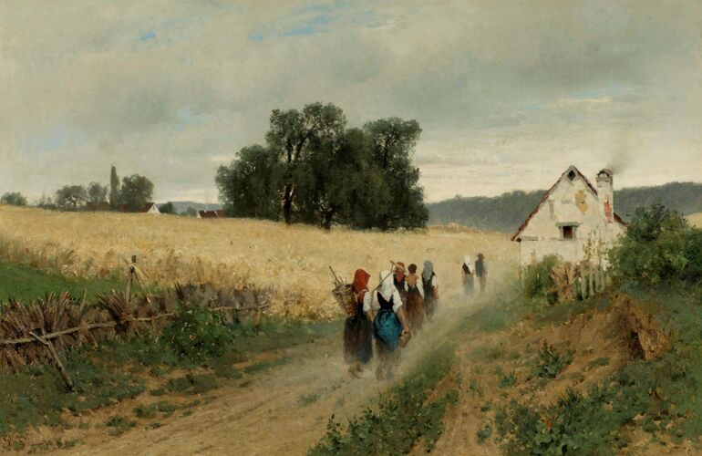 01_Bäuerinnen auf dem Weg zur Feldarbeit, 1873 Foto A. Bestle ©MiK